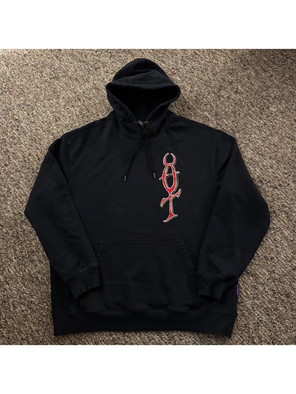 Men’s Quiksilver Rick Griffin Hooded Sweatshirt Black Size Large